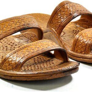 Unisex Rubber Slide Sandals Brown 8 Women/7 Men Hawaii Classic Jandals